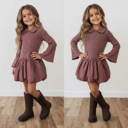 meisjes jurkje bruin meisjes jurkje bruin