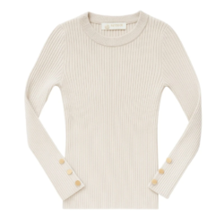 rib button longsleeve beige meisjes rib button longsleeve beige meisjes