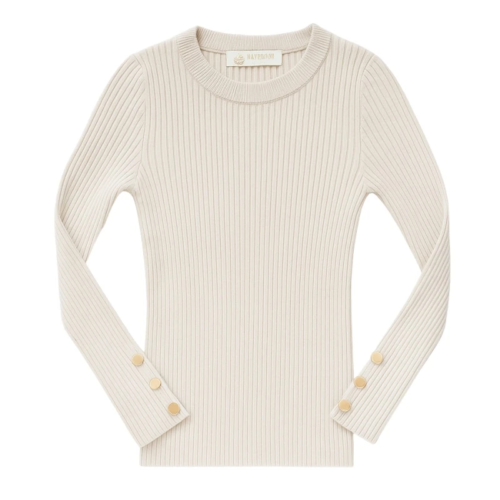 rib button longsleeve beige meisjes