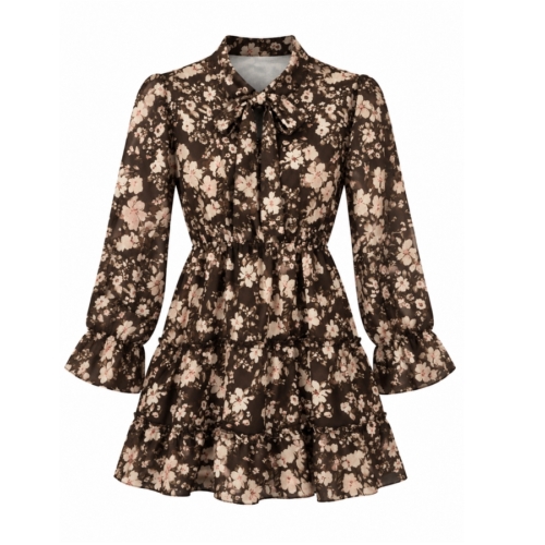 bloemenjurk meisjes bruin