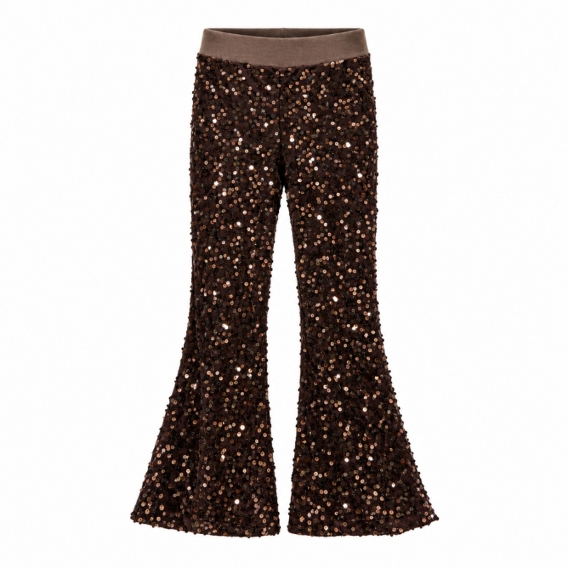 bruine glitter flared pants meisjes bruine glitter flared pants meisjes