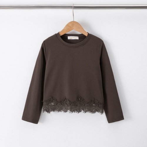 bruine longsleeve met kant meisjes bruine longsleeve met kant meisjes