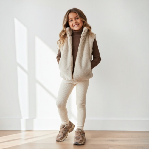 ecru rib legging meisje herfst
