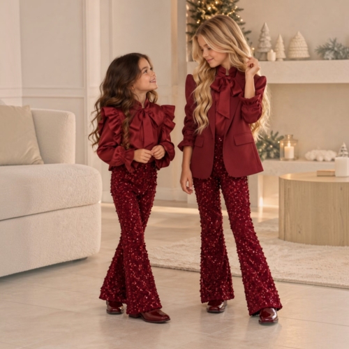 meisjes feestkleding glitter rood