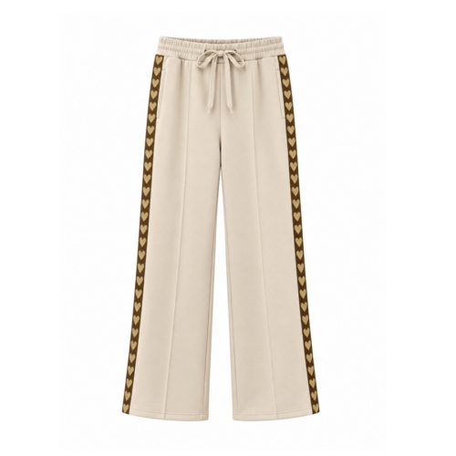 meisjes jogger beige met hartjes