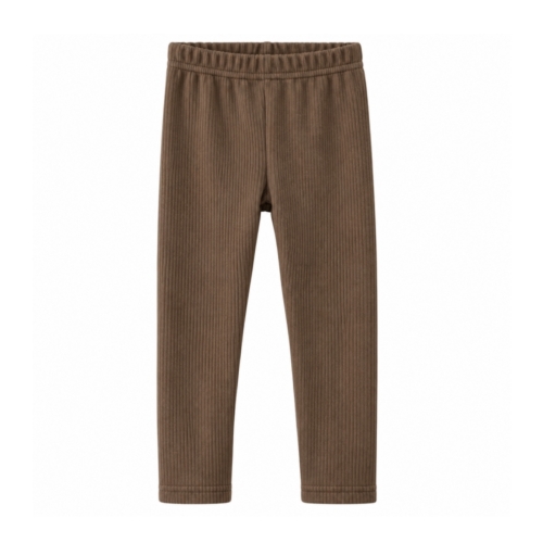 meisjes rib legging dark taupe