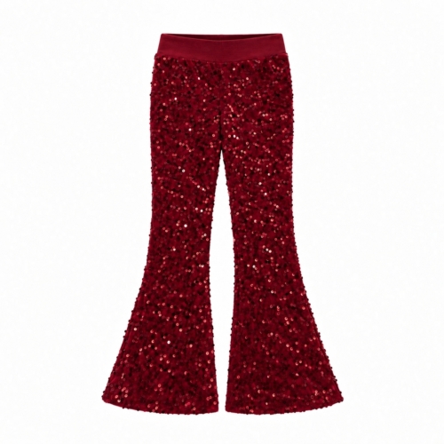rode glitter flared pants meisjes