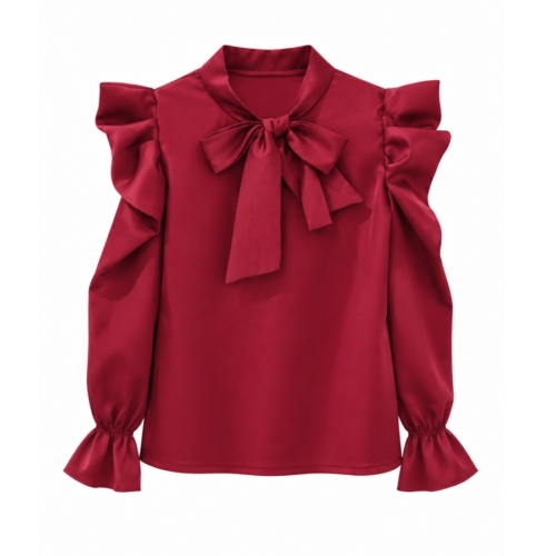 rode meisjes blouse met strik