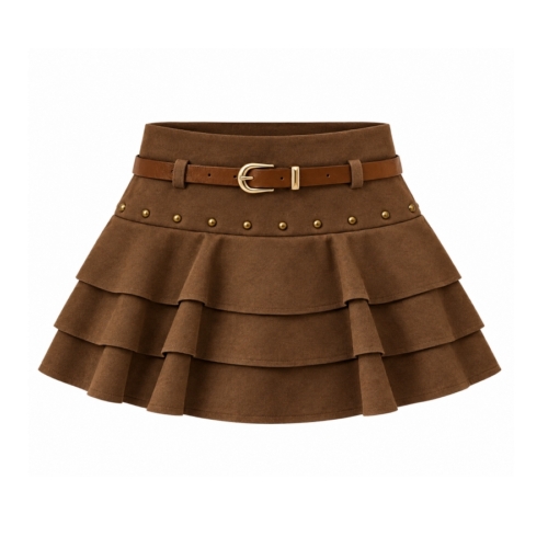 suède look rokje meisjes bruin