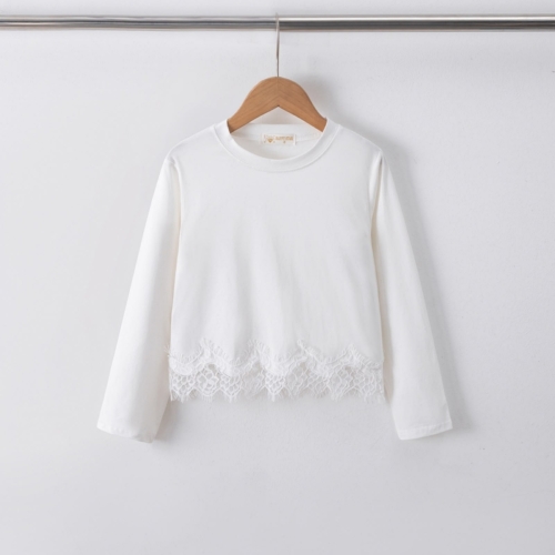 witte longsleeve met kant meisjes witte longsleeve met kant meisjes