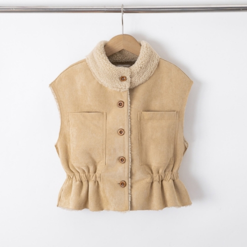 beige omkeerbaar teddy vest meisjes beige omkeerbaar teddy vest meisjes