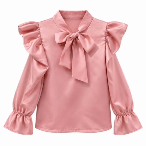 blush roze meisjesblouse met strik blush roze meisjesblouse met strik