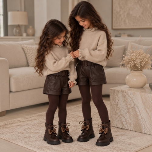bruine leatherlook short meisjes bruine leatherlook short meisjes