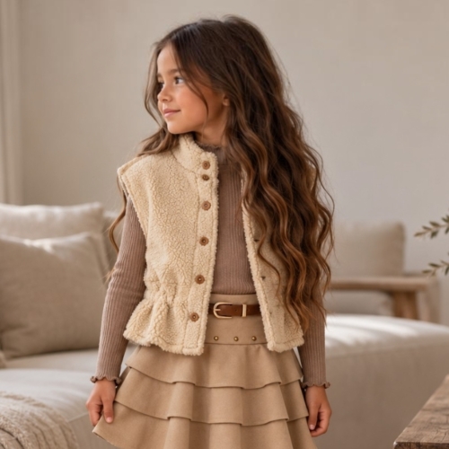 gilet teddy en suede beige gilet teddy en suede beige